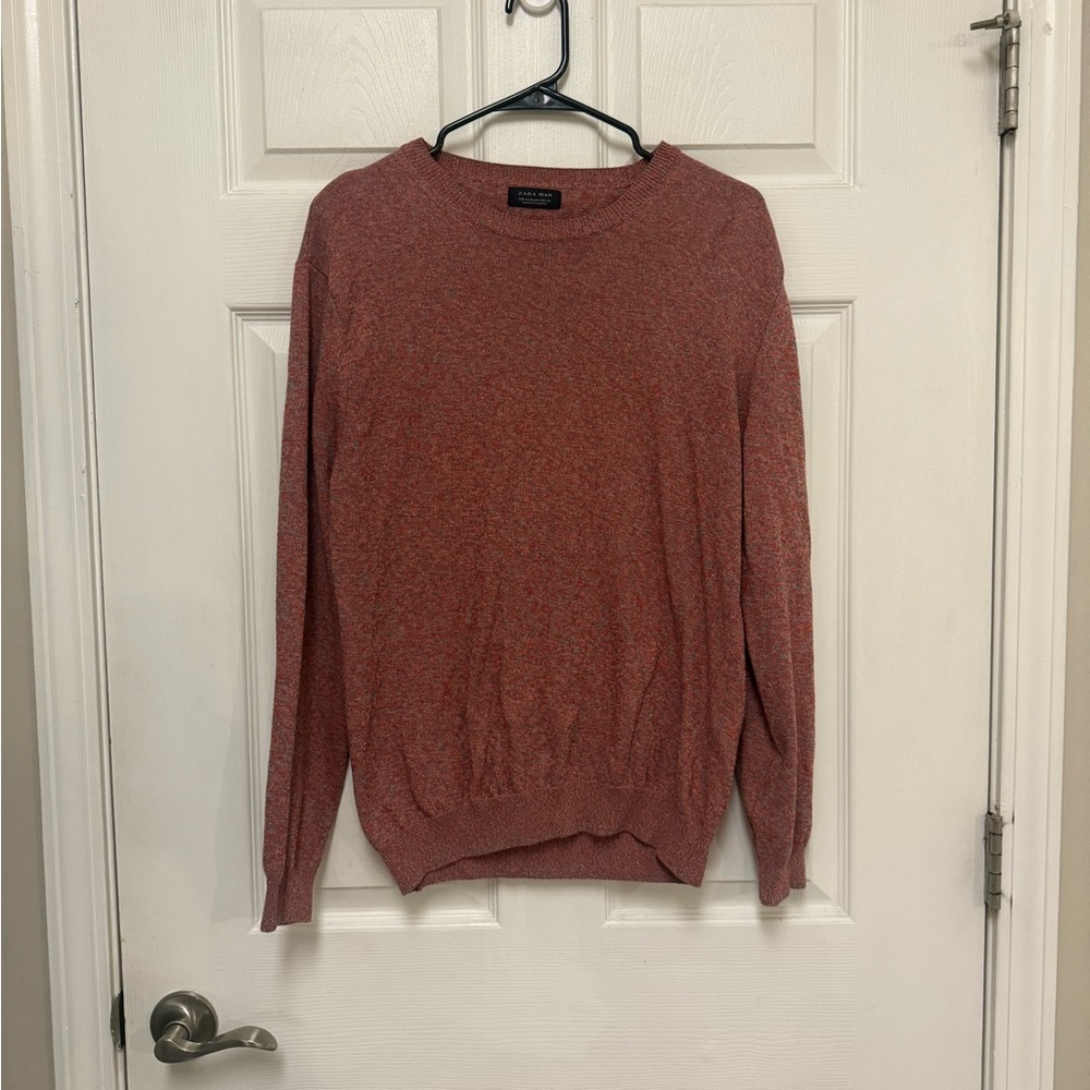 Zara Man Basic Crew Neck Long Sleeve Knit Pullover Sweater Size M